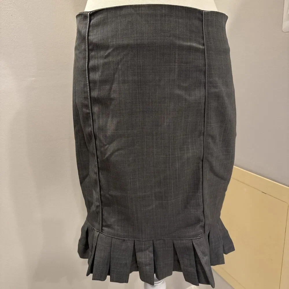 Grass Collection Womens Skirt Juniors Size 7 Gray Career Pencil Y2K